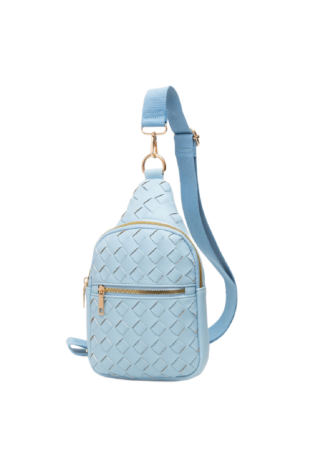 Woven Vegan Leather Sling Bag