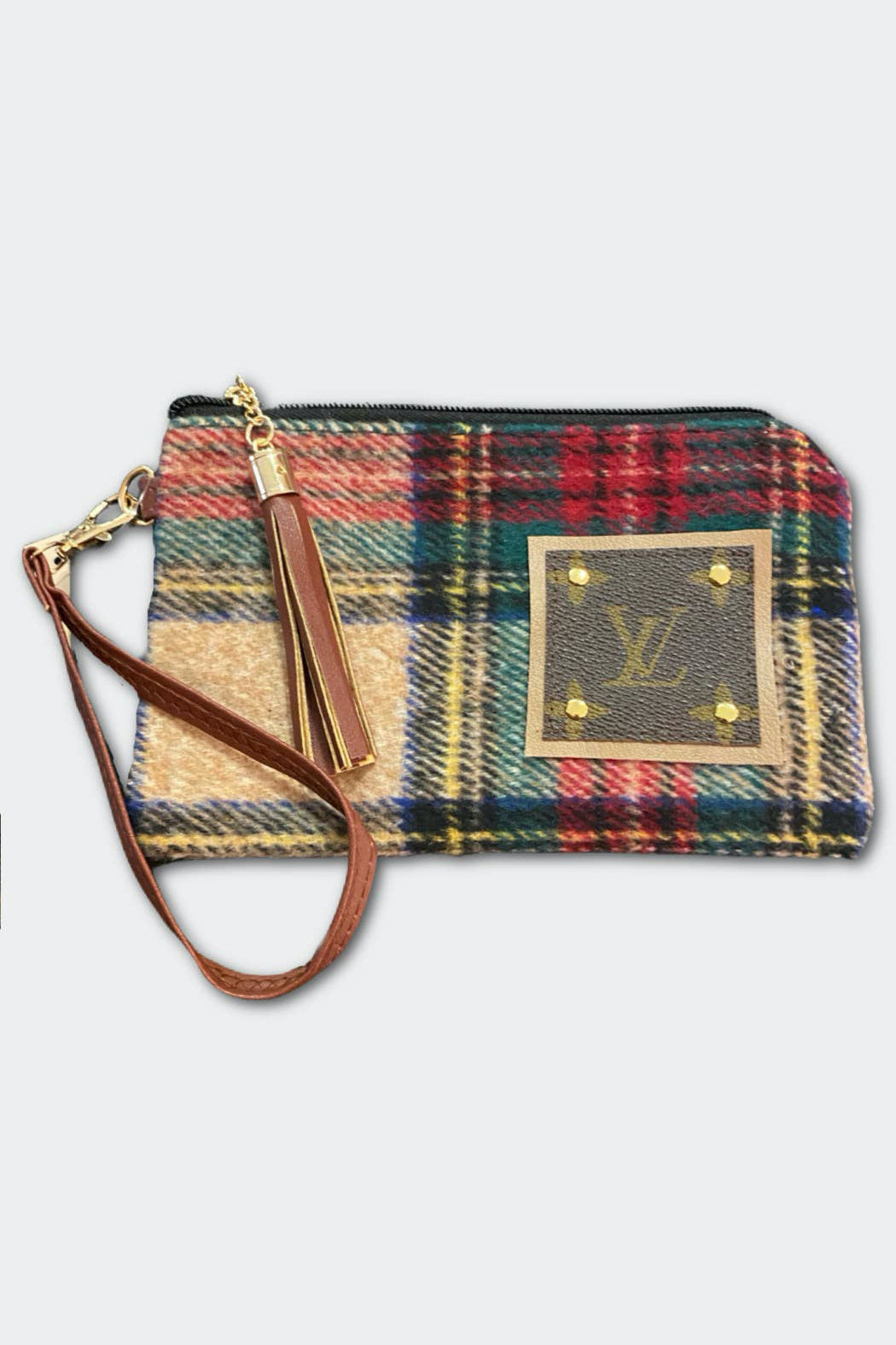 Upcycled Tartan Plaid Wristlet