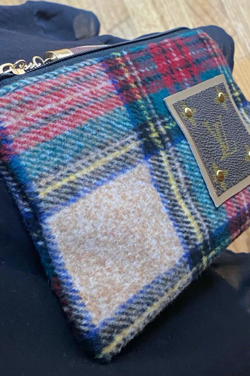 Upcycled Tartan Plaid Wristlet