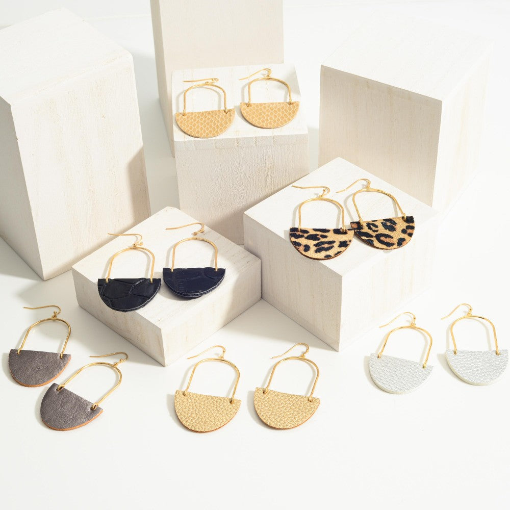 Leather Drop Earrings - Embellish Your Life