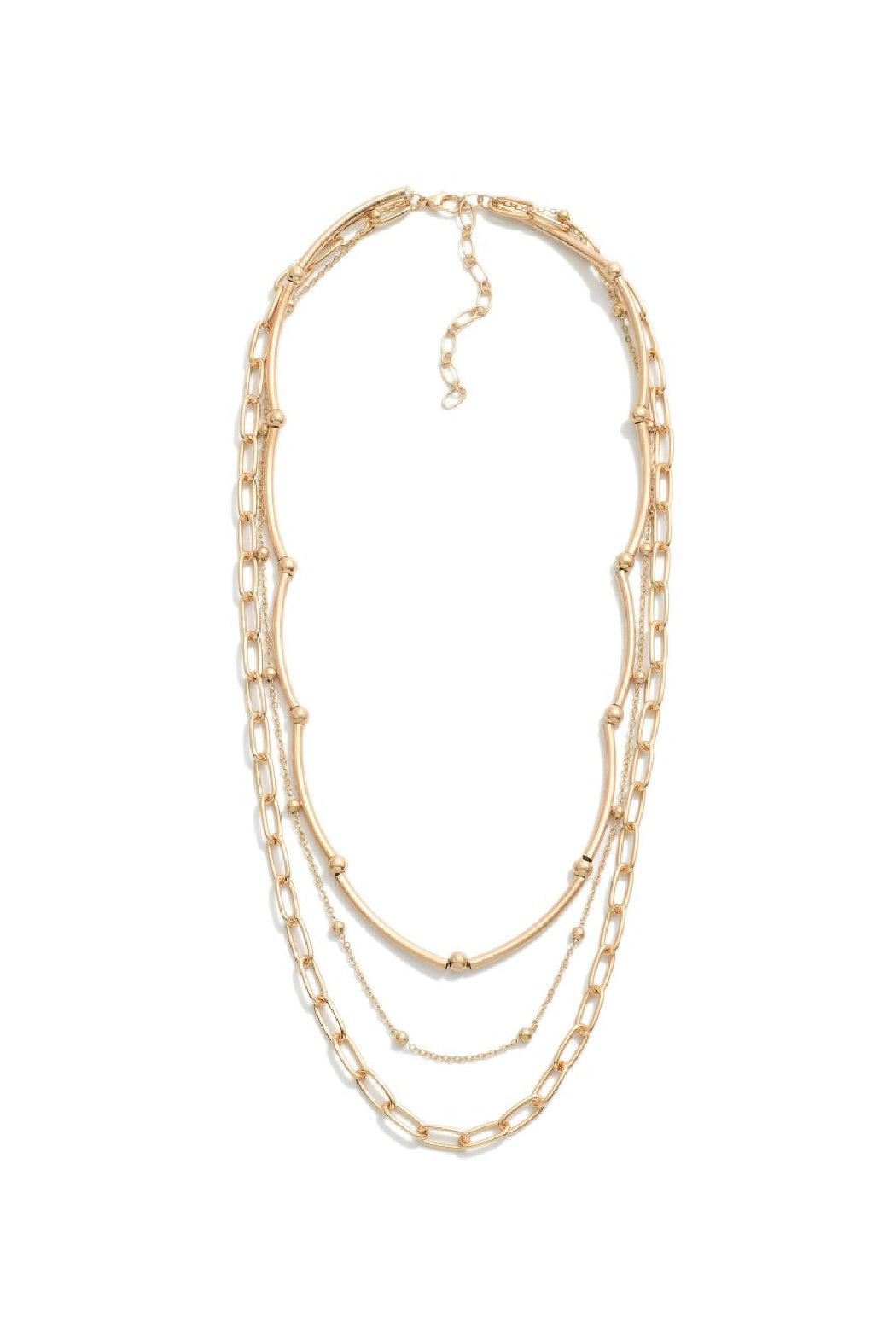 3 Layer Statement Tube Bead Necklace