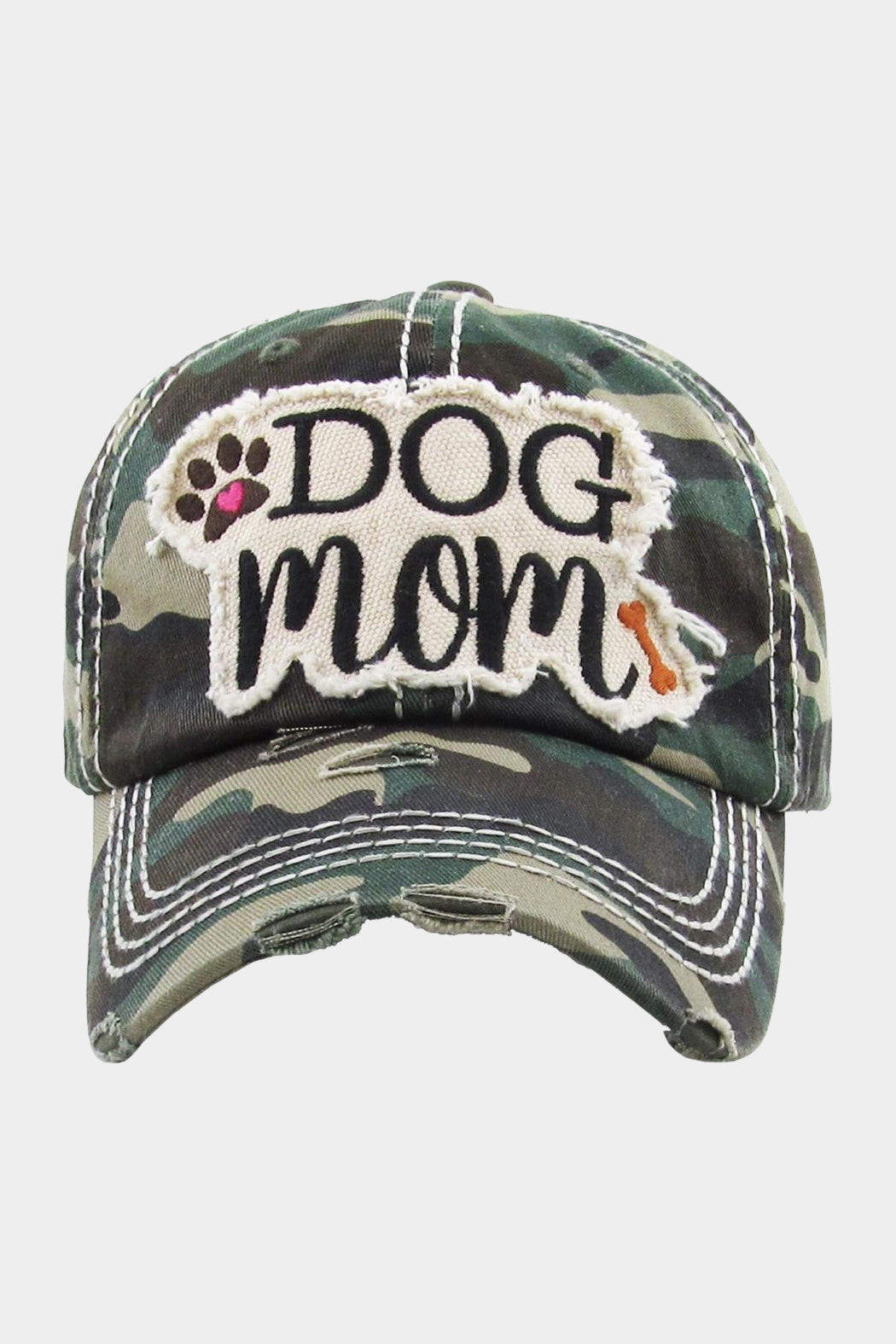 Distressed Dog Mom Baseball Cap