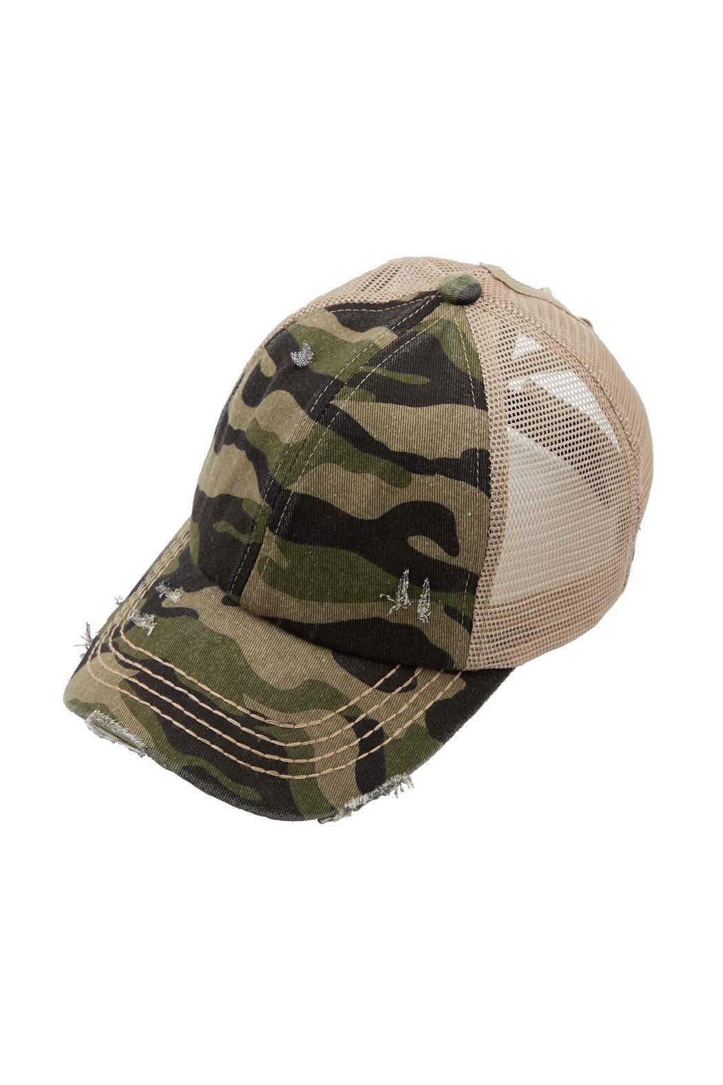 Criss-Cross Pony Tail Baseball Cap - Embellish Your Life