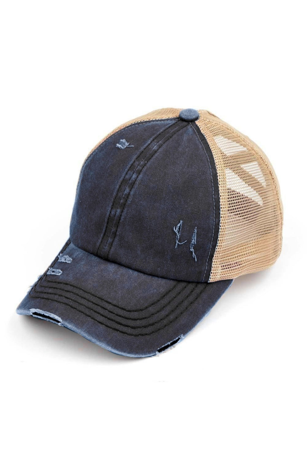 Criss-Cross Pony Tail Baseball Cap - Embellish Your Life