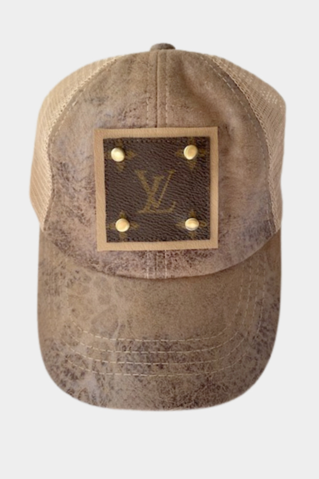 Up-Cycled Textured Suede Baseball Cap - Embellish Your Life