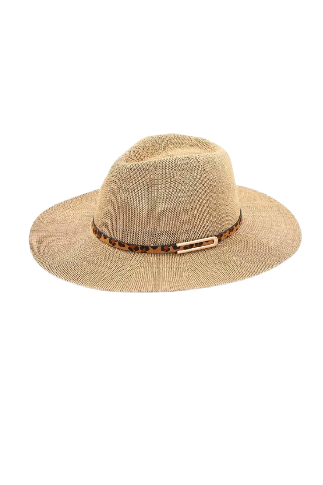 Woven Leopard Band Fedora Hat