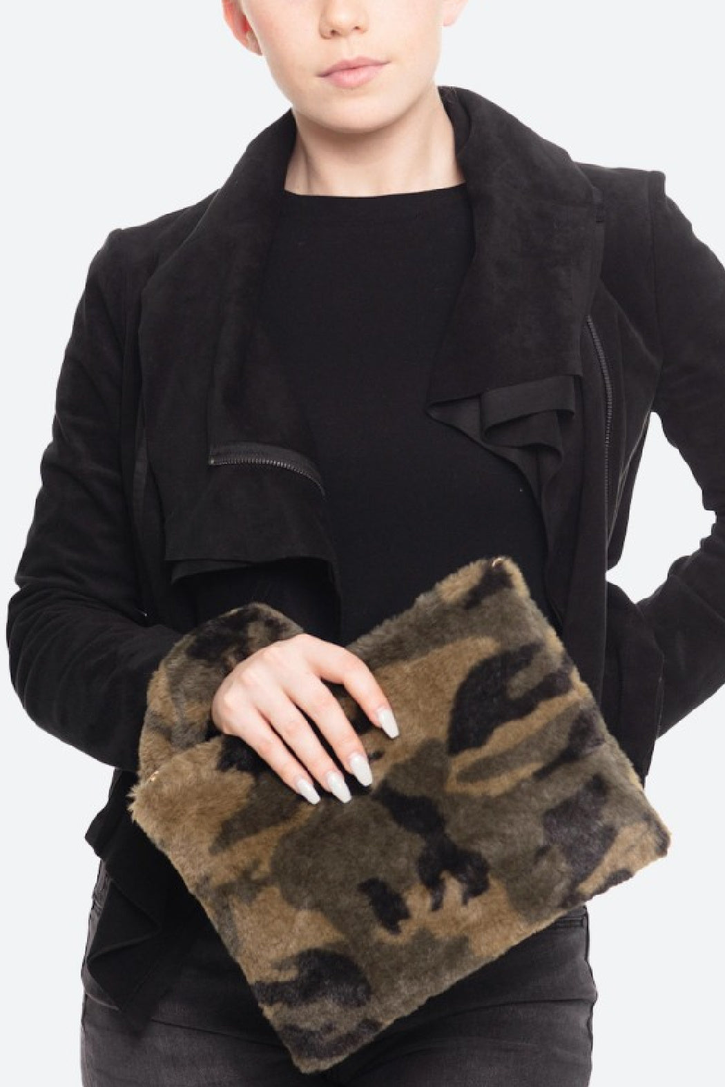 Faux Fur Camo Clutch - Embellish Your Life