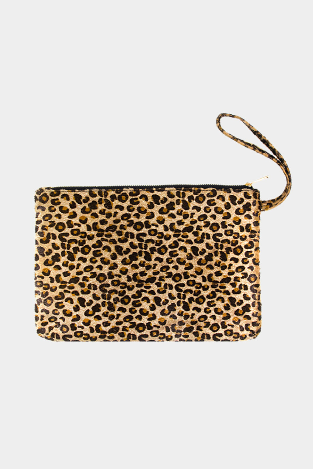 Leopard Faux Fur Wristlet