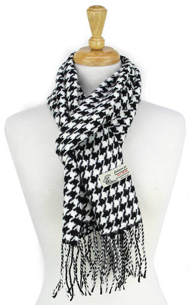 Houndstooth Cashmere Feel Scarf