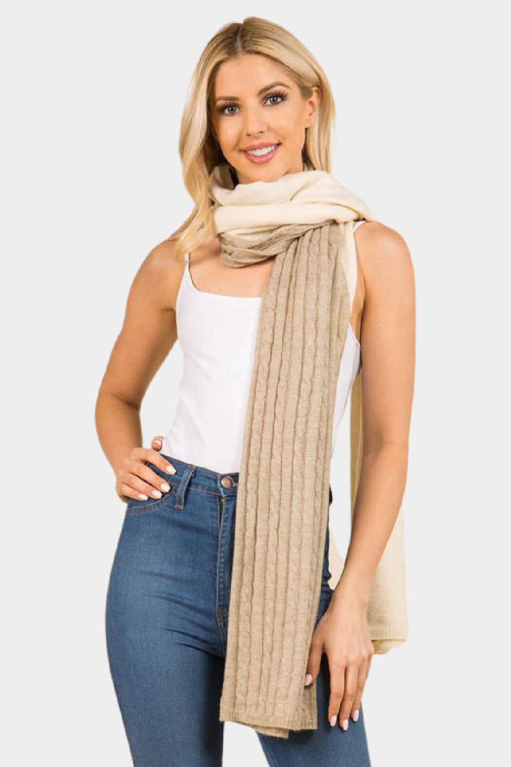 Knit Split Scarf - Embellish Your Life