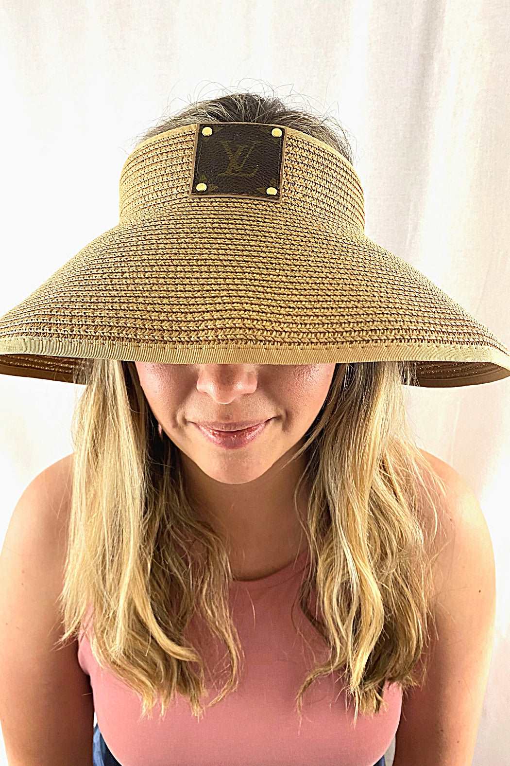 Up-cycled LV Rollable Packable Straw Visor - Embellish Your Life
