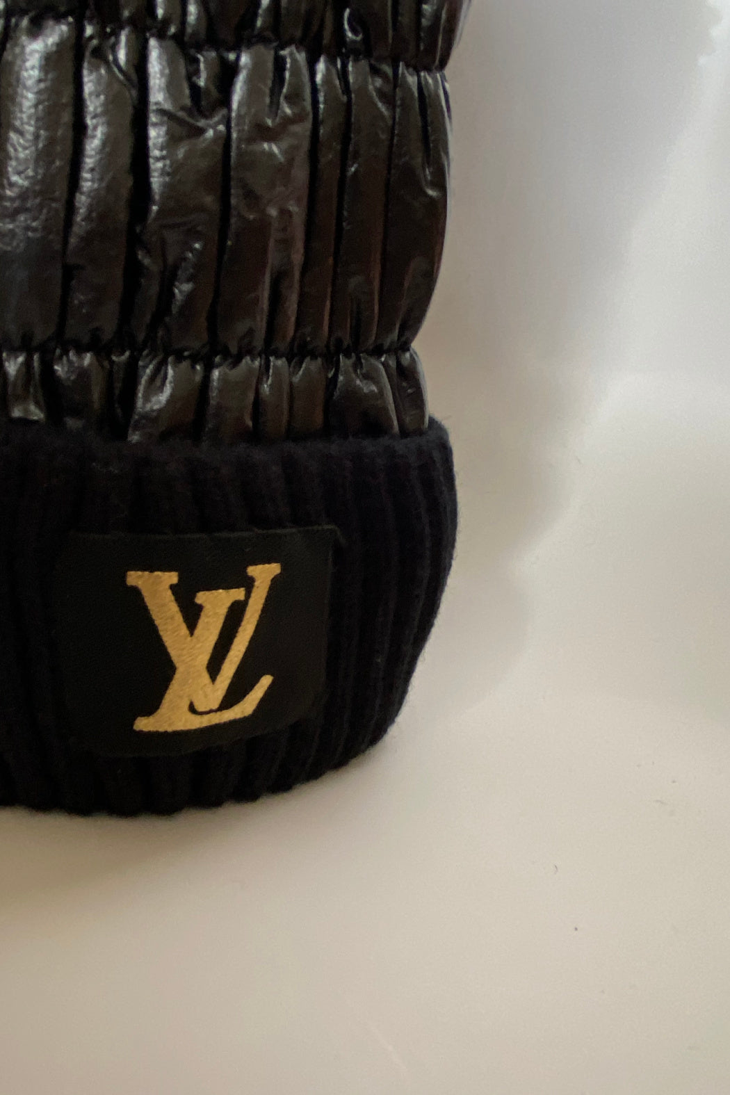 Louis Vuitton Inspired Up-Cycled Gloves and Beanie - Embellish Your Life