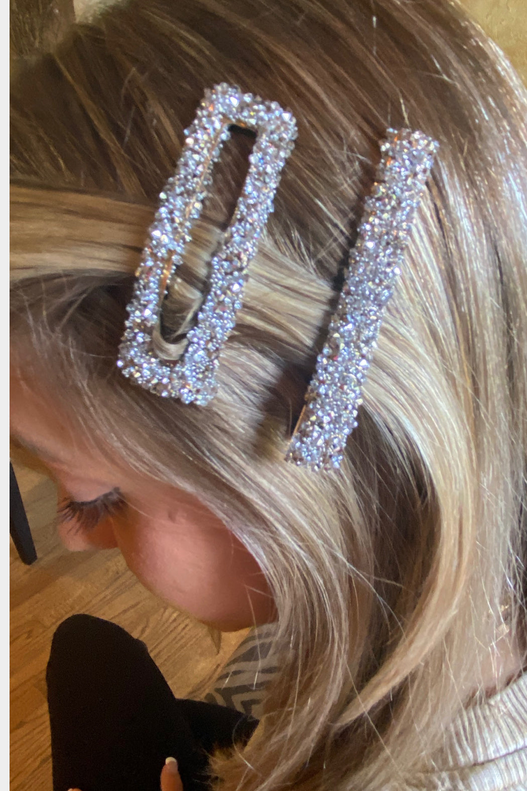 Set of 2 Crystal Barrettes