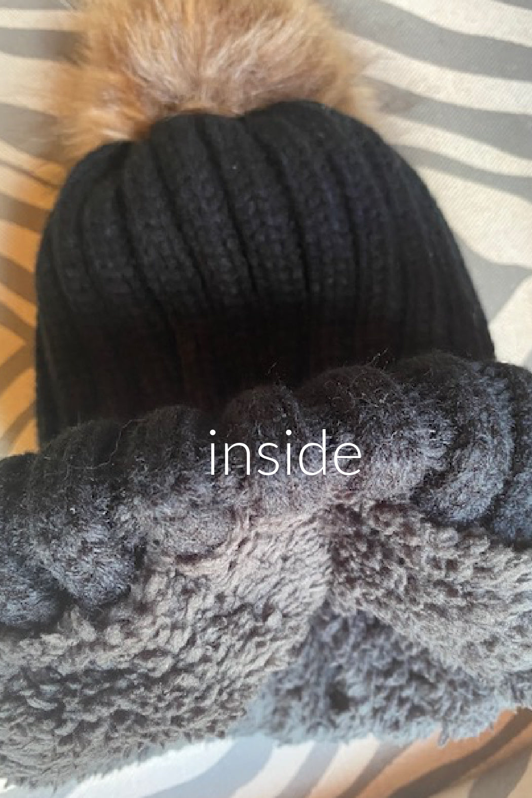 Faux Fur Pom Knit Beanie