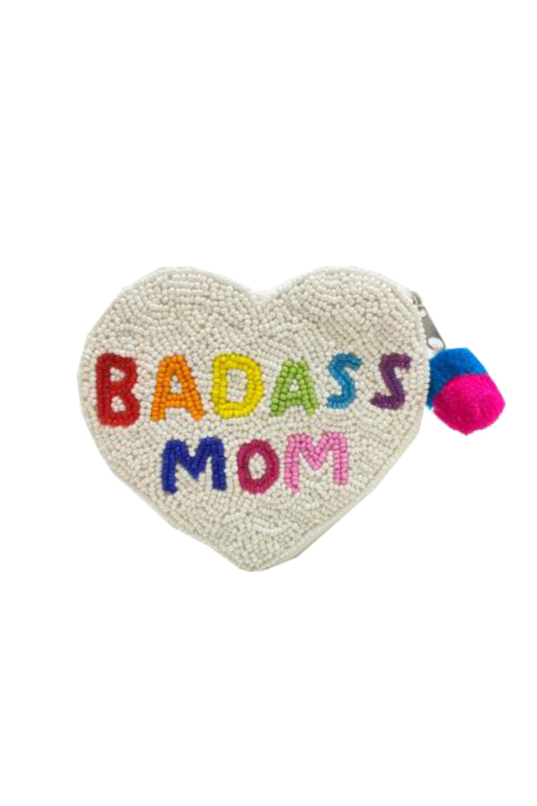 BAD ASS MOM Beaded Pouch Bag