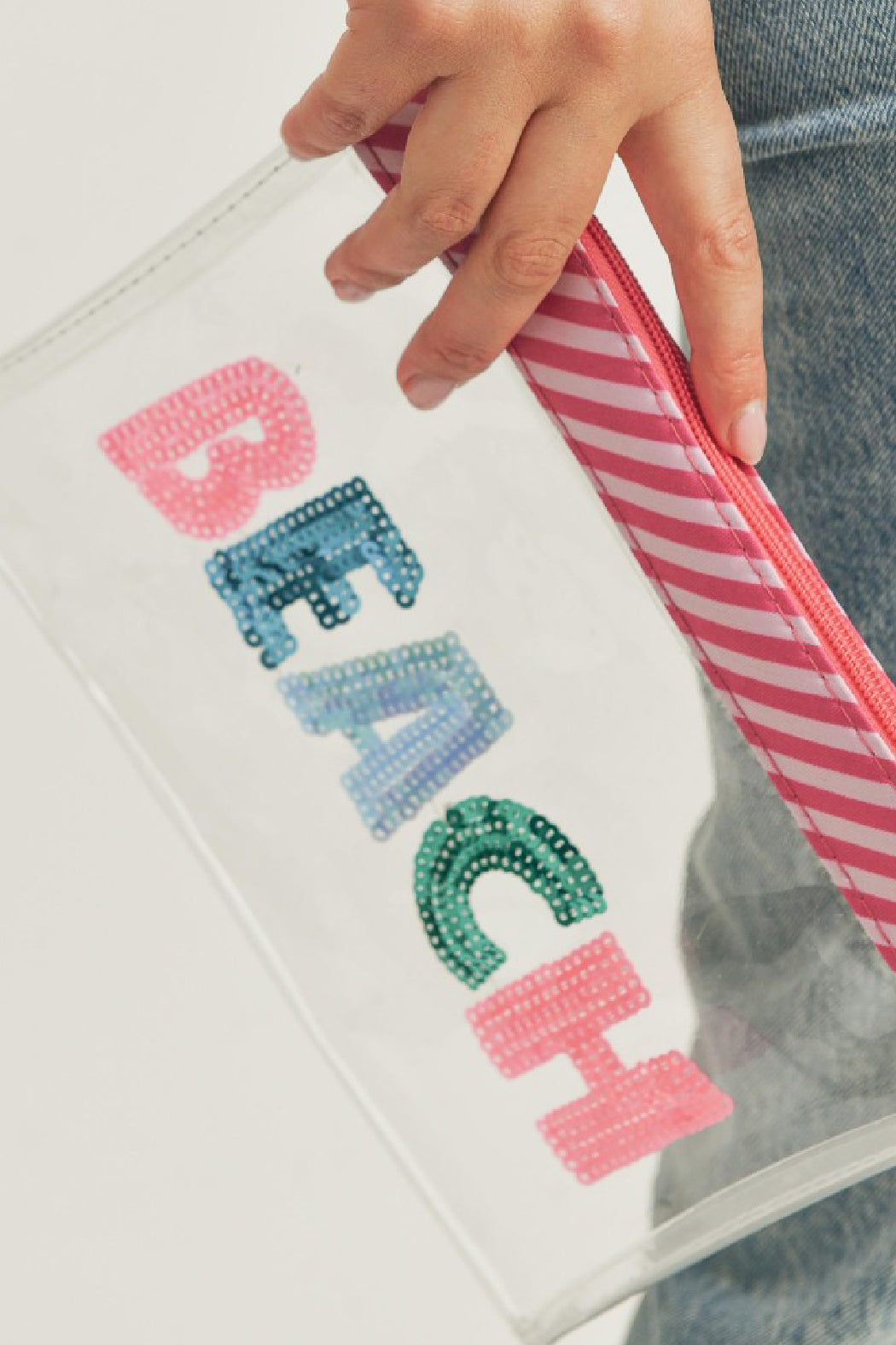 Clear Sequin Pouch