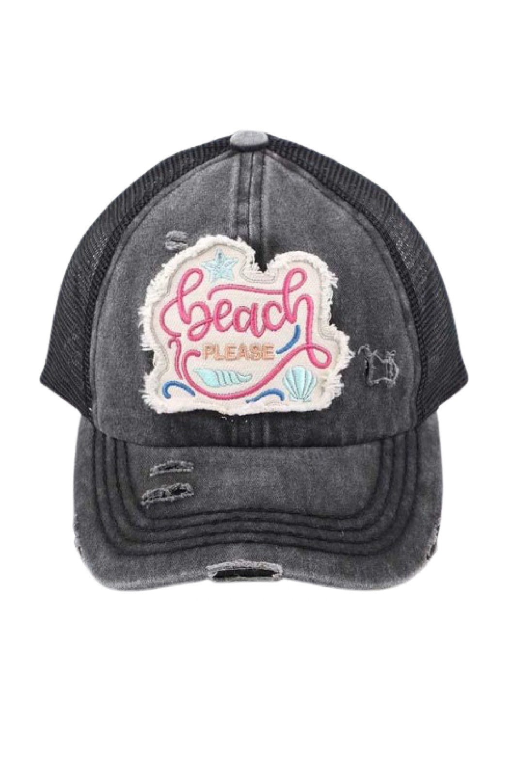 Beach Please Distressed Cap