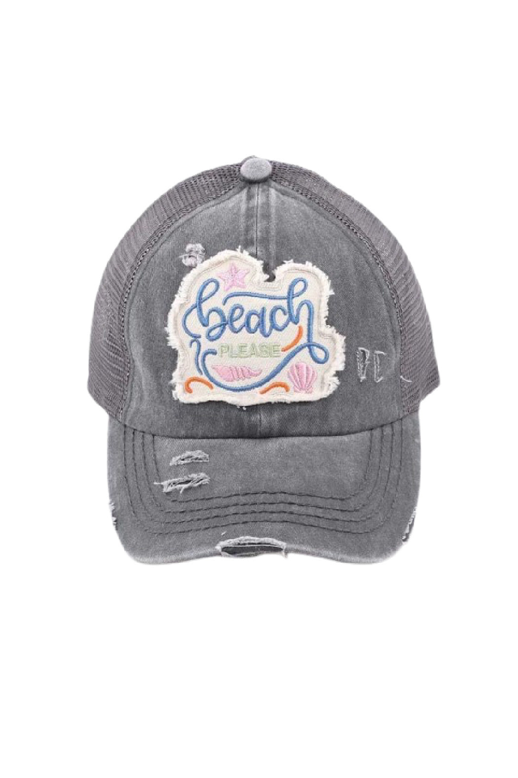 Beach Please Distressed Cap