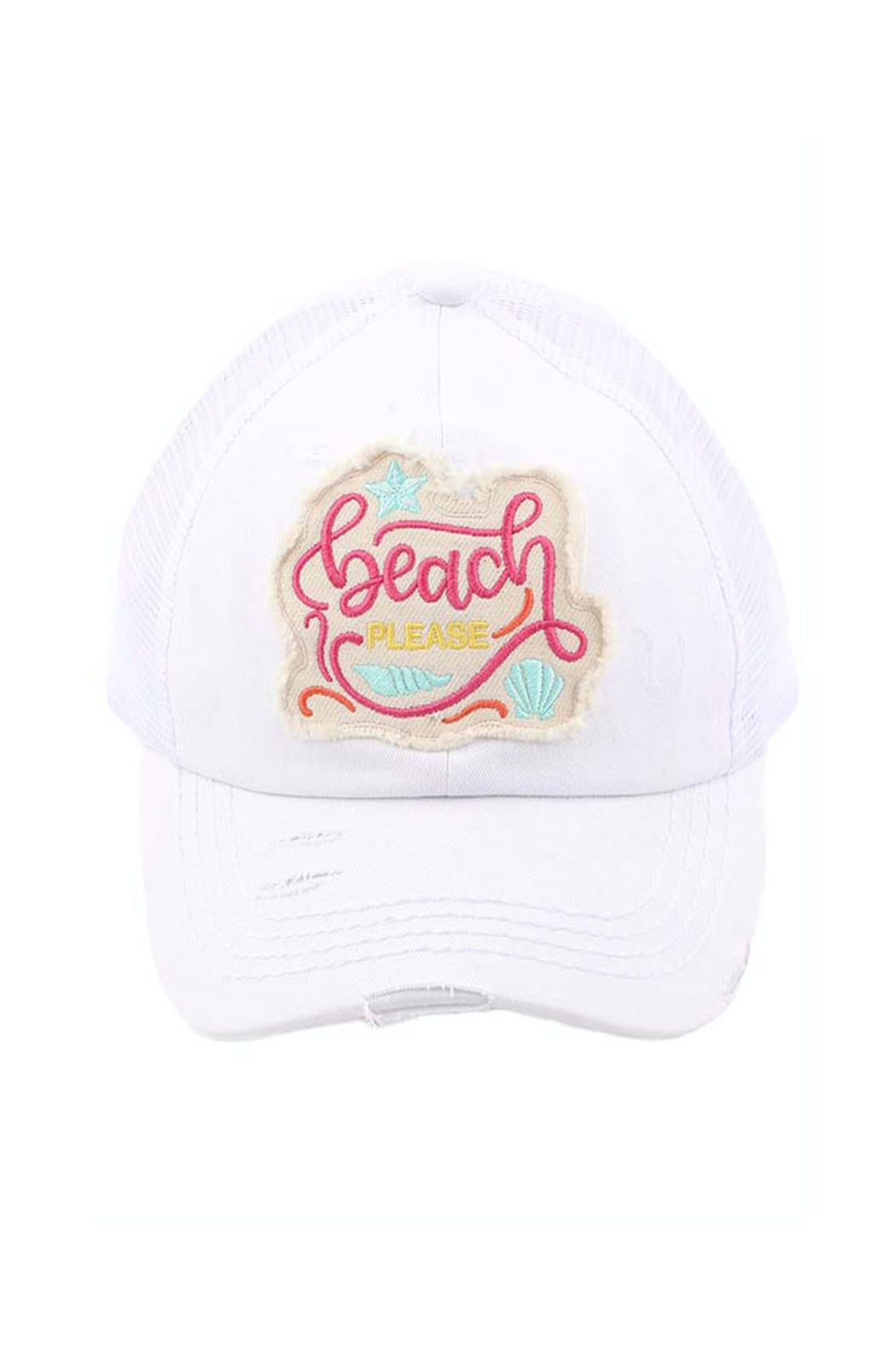 Beach Please Distressed Cap