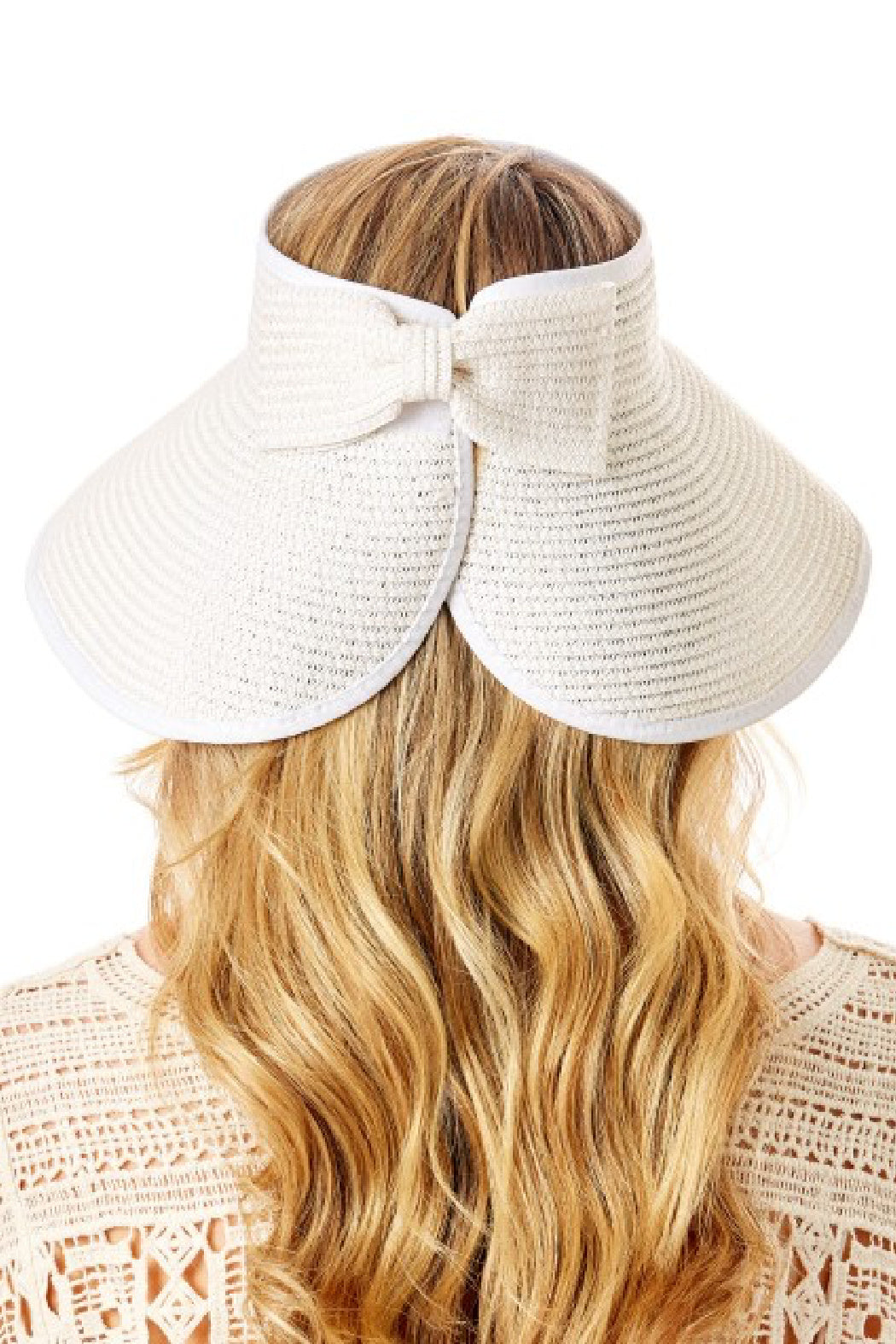 Upcycled LV Rollable Packable Straw Visor Hat