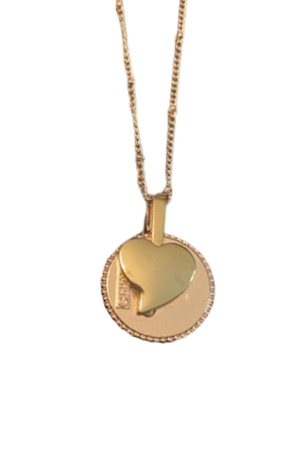 Chanel White Enamel and Crystal Button Pendant Necklace