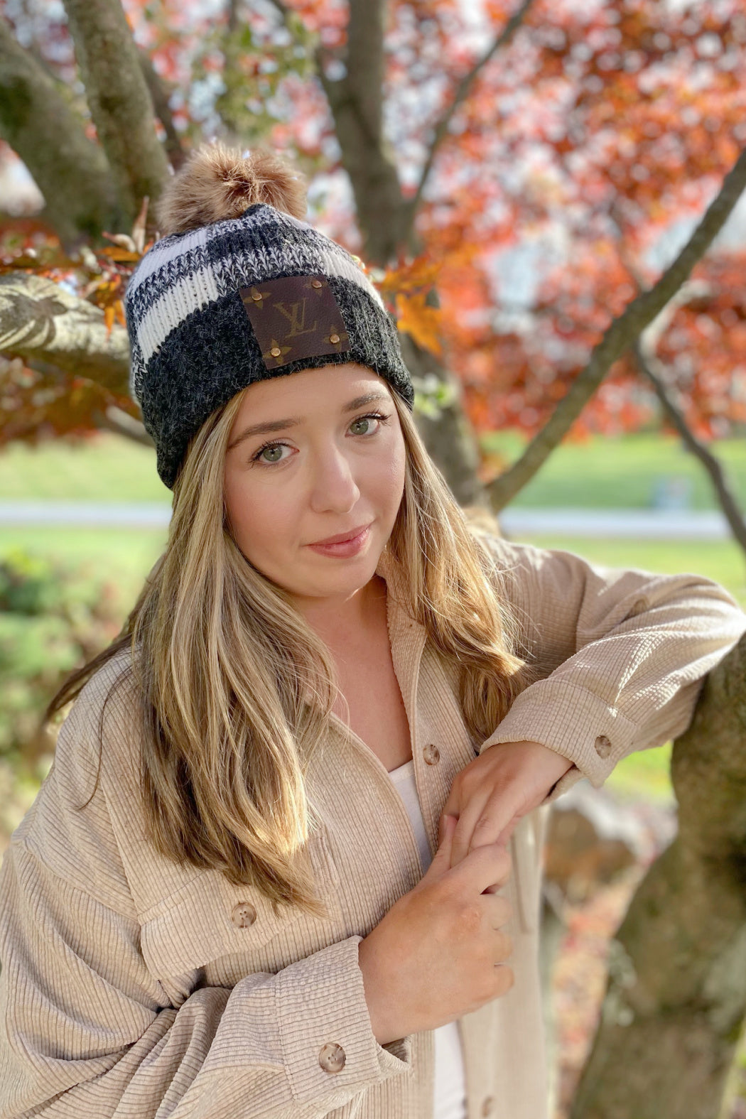 Upcycled Check Plaid Beanie