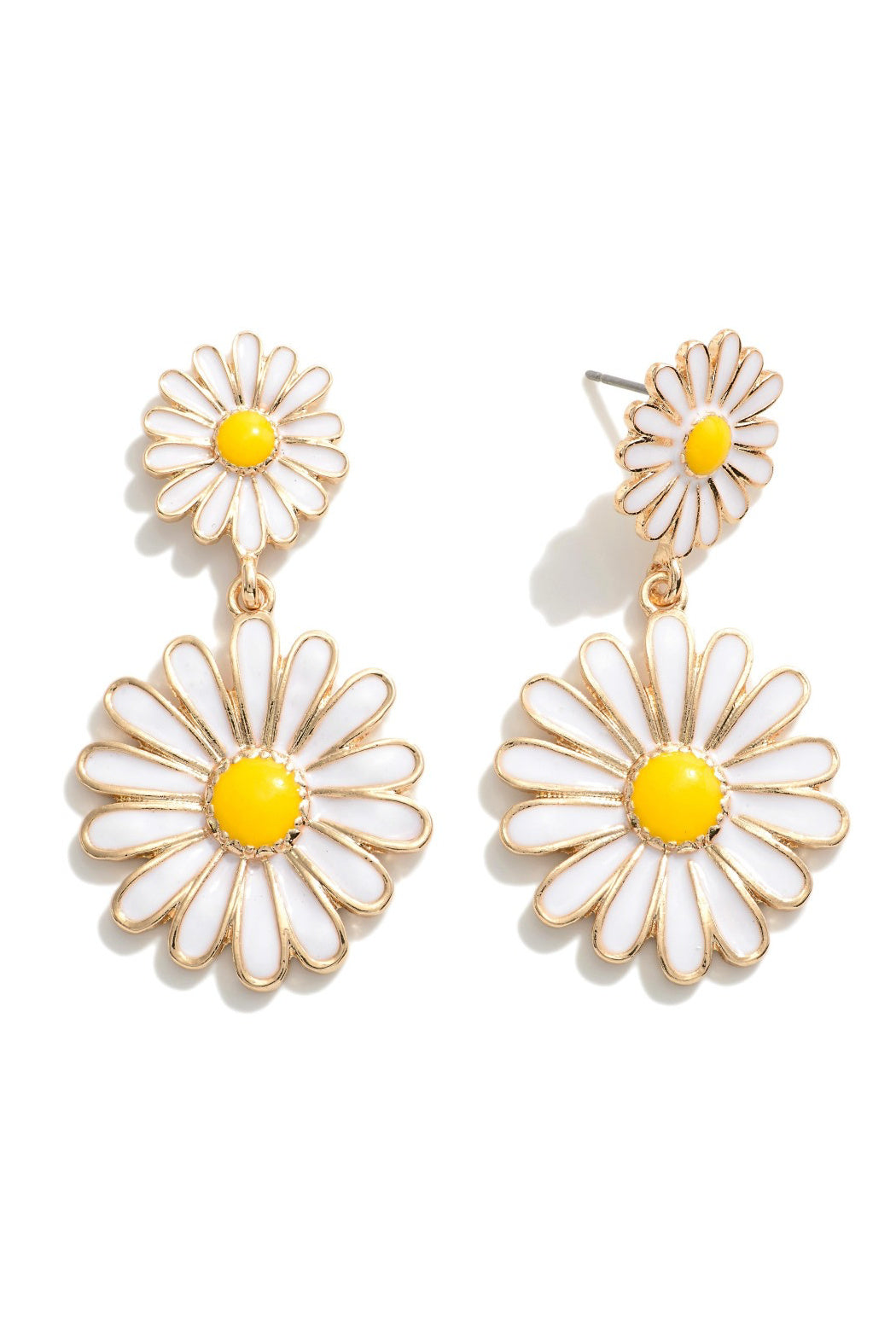 Double Daisy Drop Earrings