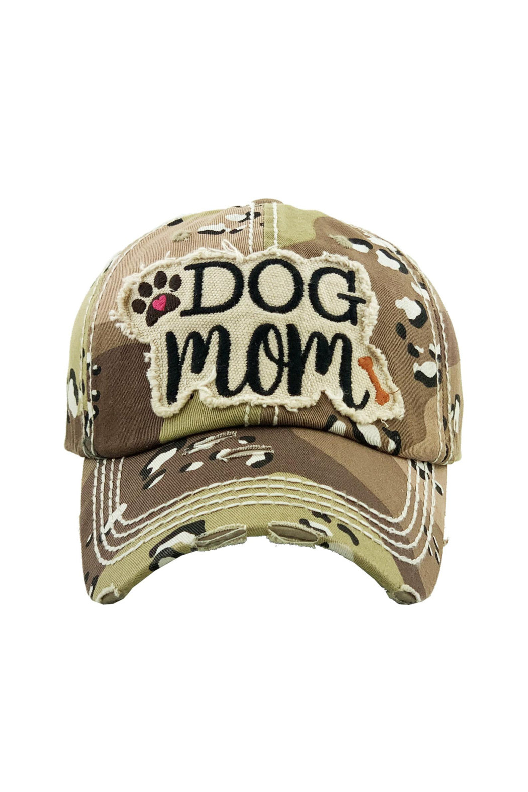 Distressed Dog Mom Baseball Cap