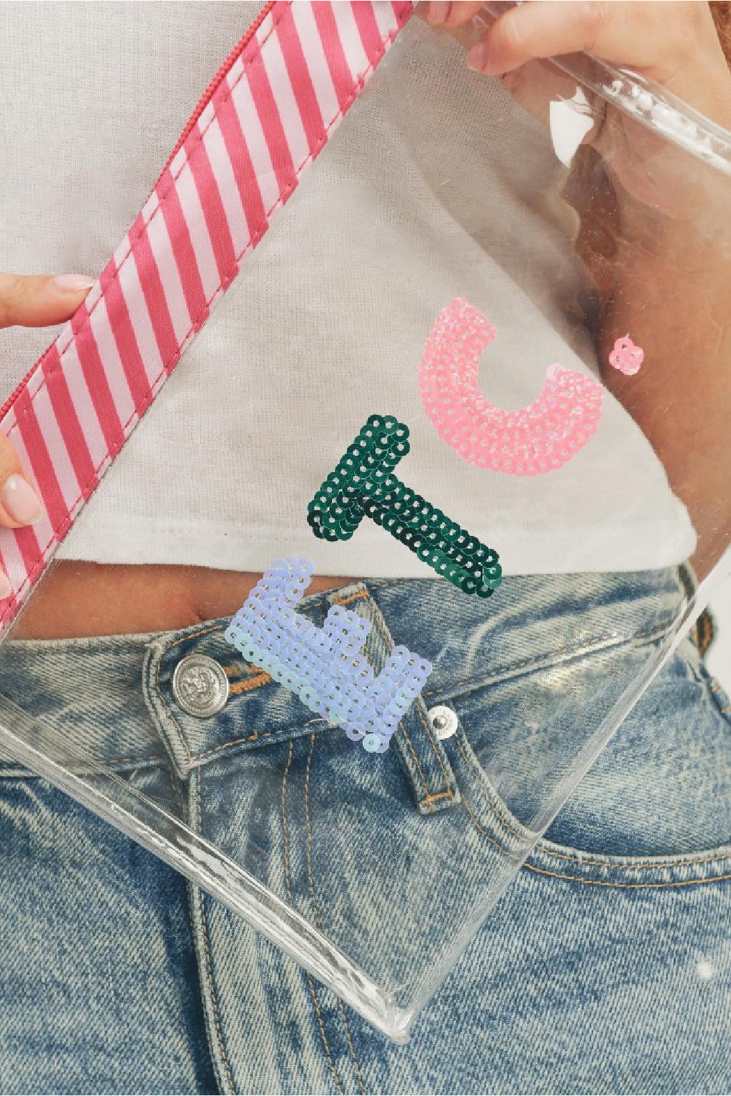 Clear Sequin Pouch