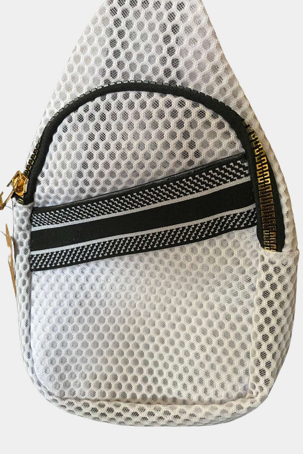 Trimmed Mesh Sling Bag - Embellish Your Life
