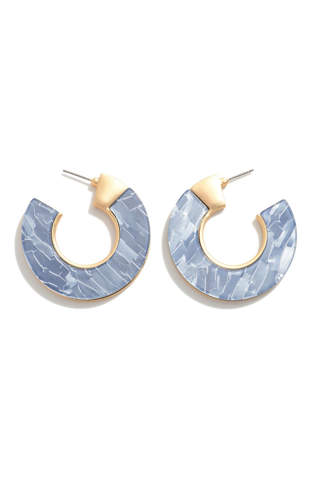 Iridescent Mother of Pearl Hoop Earrings