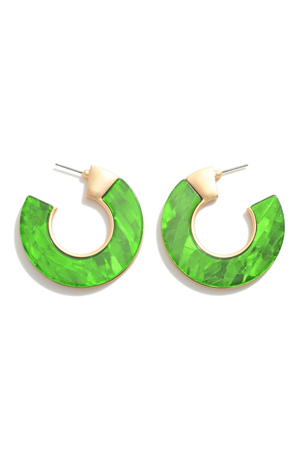Iridescent Mother of Pearl Hoop Earrings