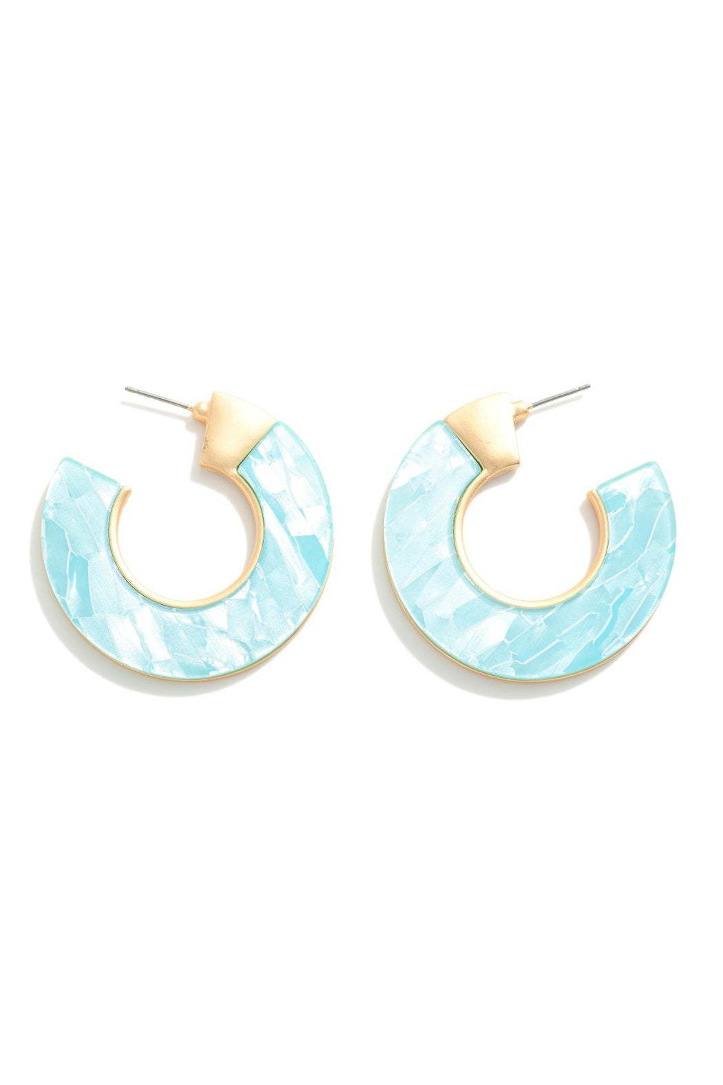 Iridescent Mother of Pearl Hoop Earrings