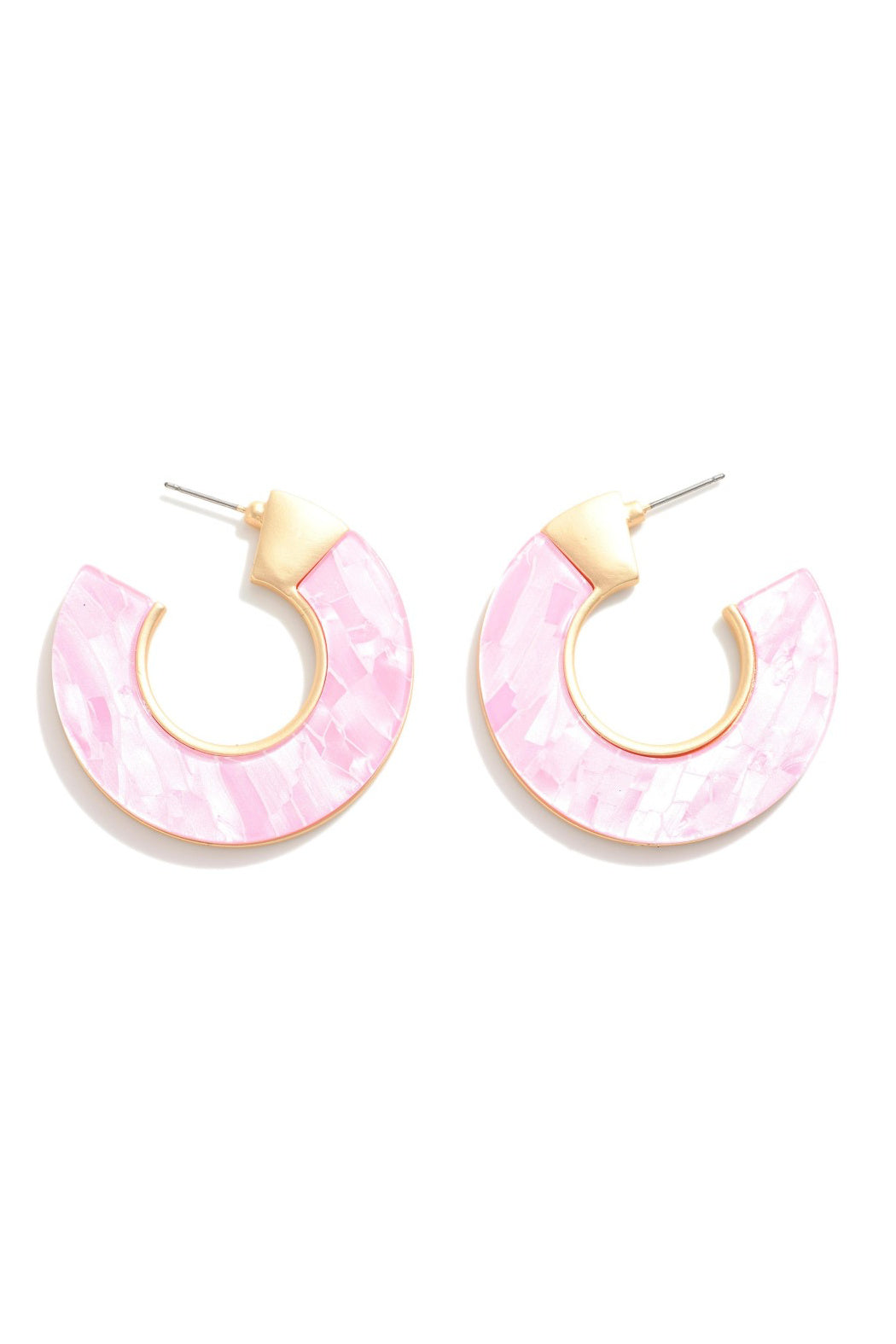 Iridescent Mother of Pearl Hoop Earrings