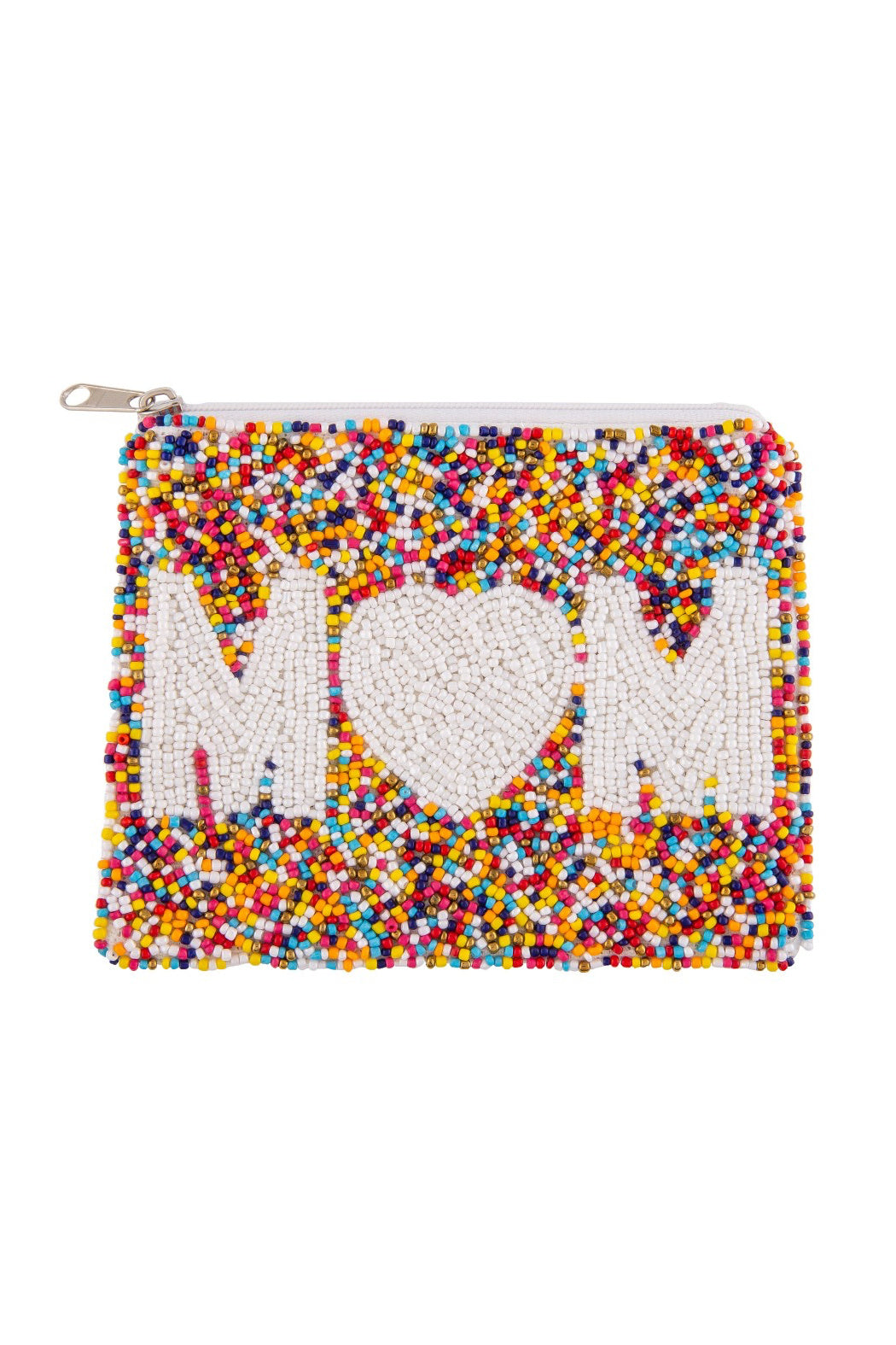 Confetti MOM Beaded Pouch Bag