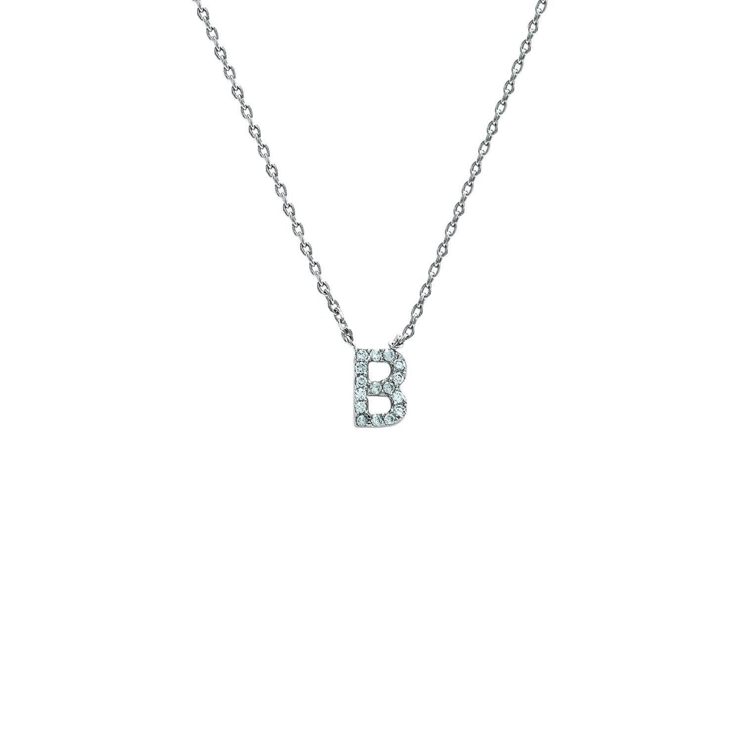 Block CZ Initial Necklace - Embellish Your Life