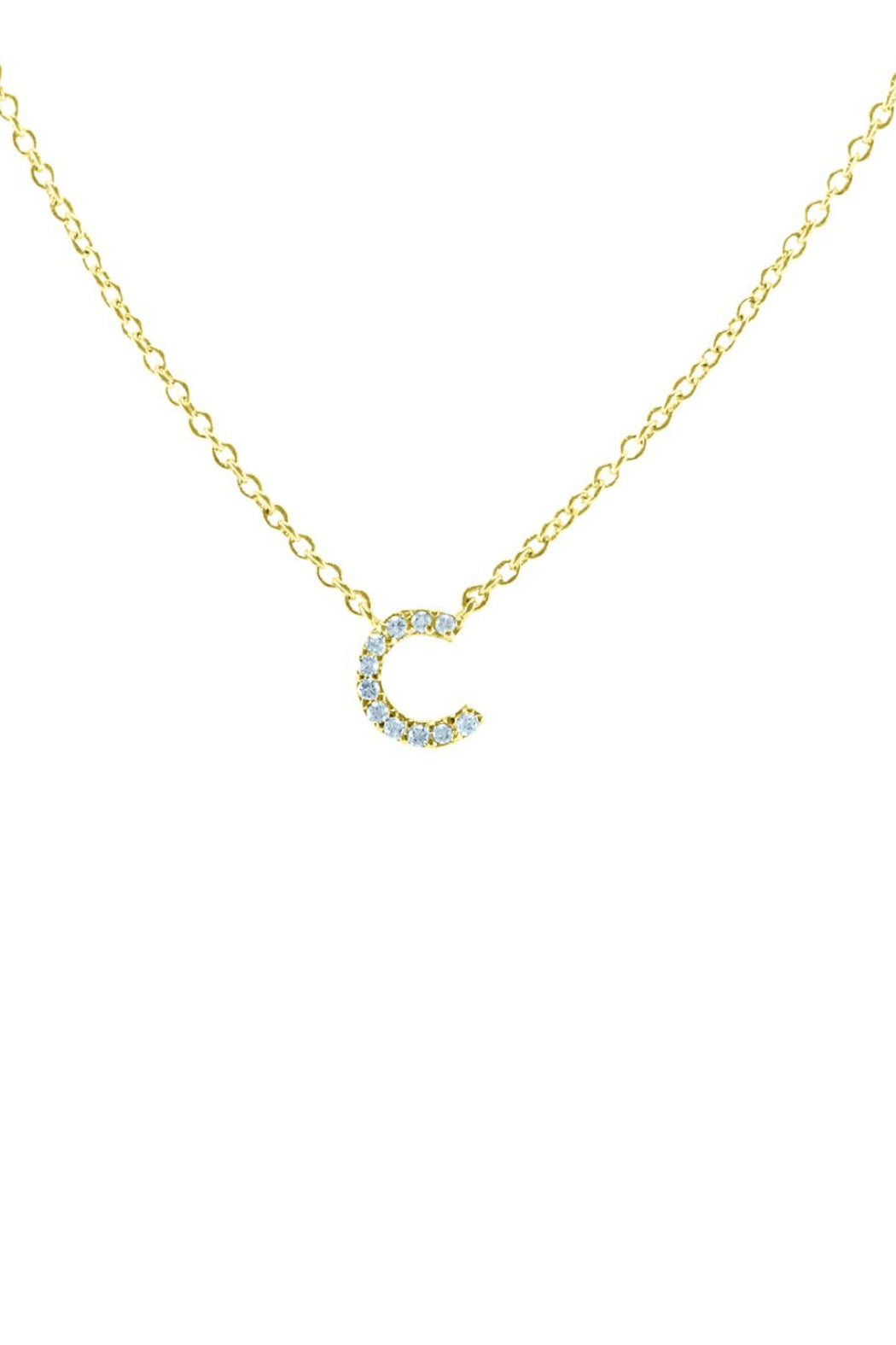 Block CZ Initial Necklace - Embellish Your Life
