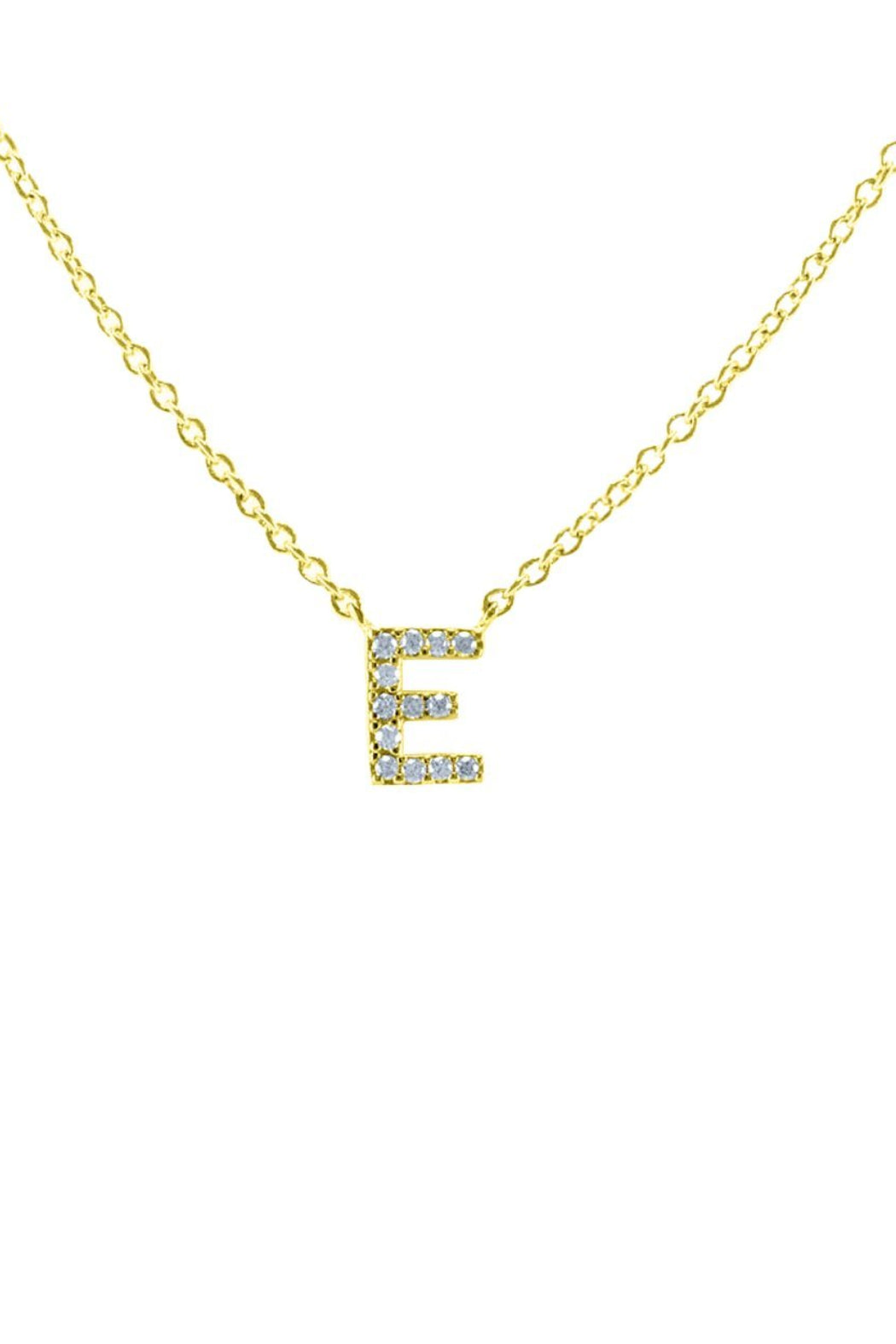 Block CZ Initial Necklace - Embellish Your Life 