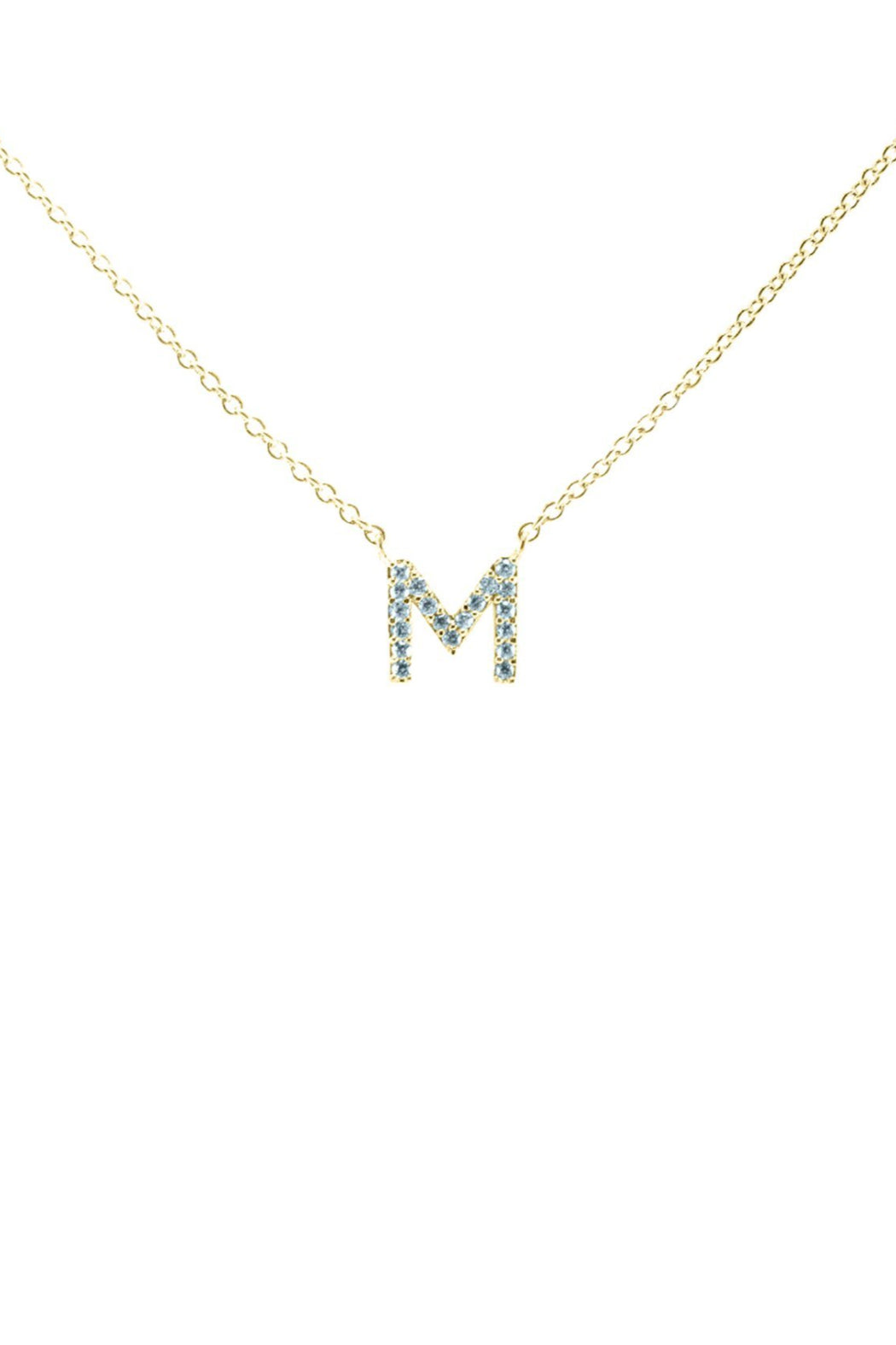 Block CZ Initial Necklace - Embellish Your Life