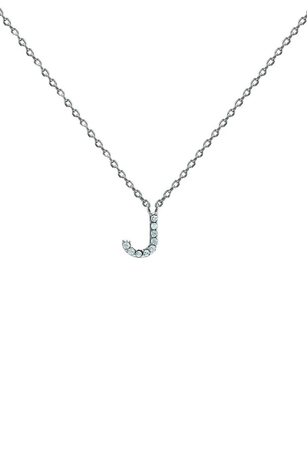 Block CZ Initial Necklace - Embellish Your Life 