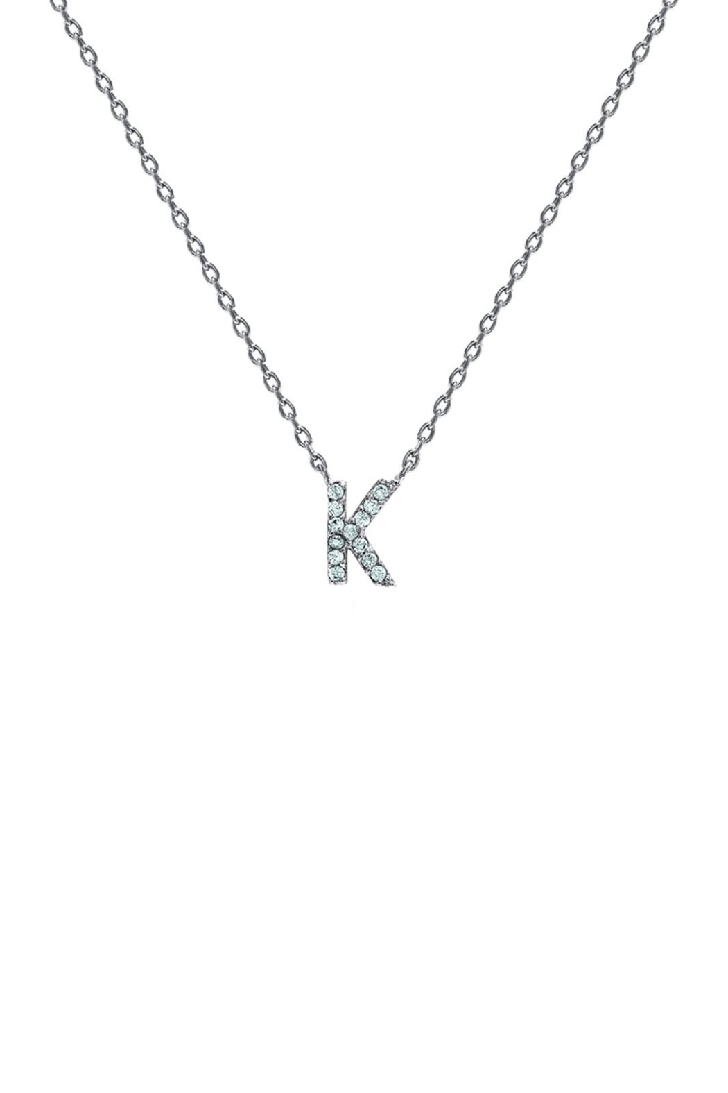 Block CZ Initial Necklace - Embellish Your Life