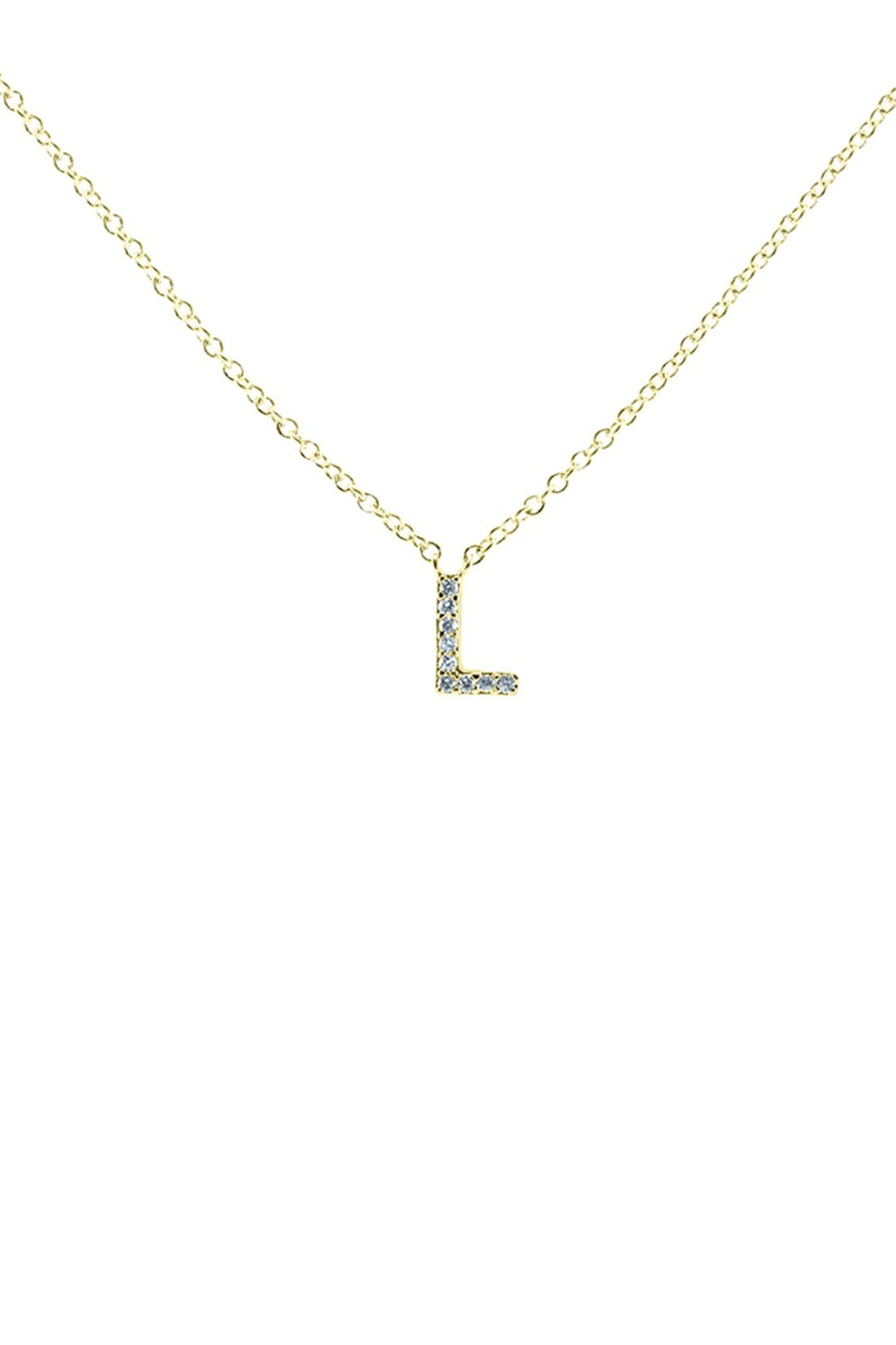 Block CZ Initial Necklace - Embellish Your Life