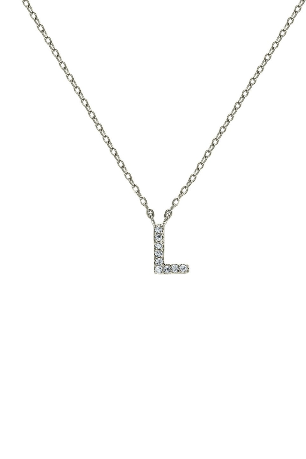 Block CZ Initial Necklace - Embellish Your Life 