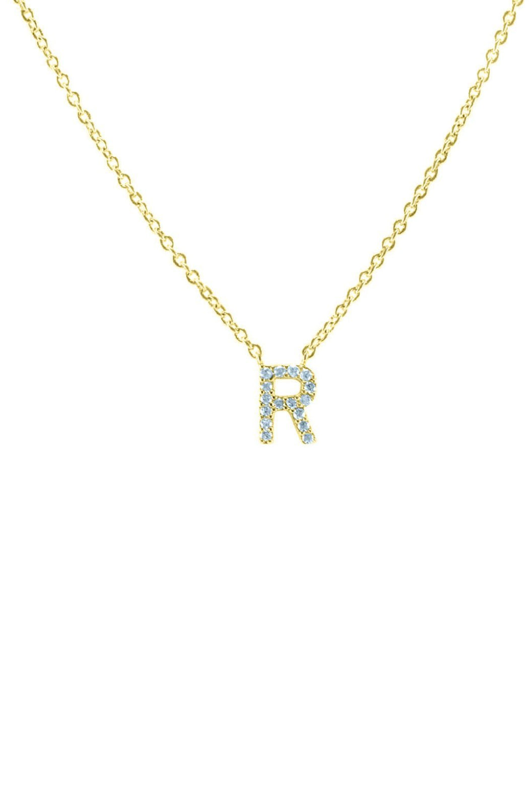 Block CZ Initial Necklace - Embellish Your Life