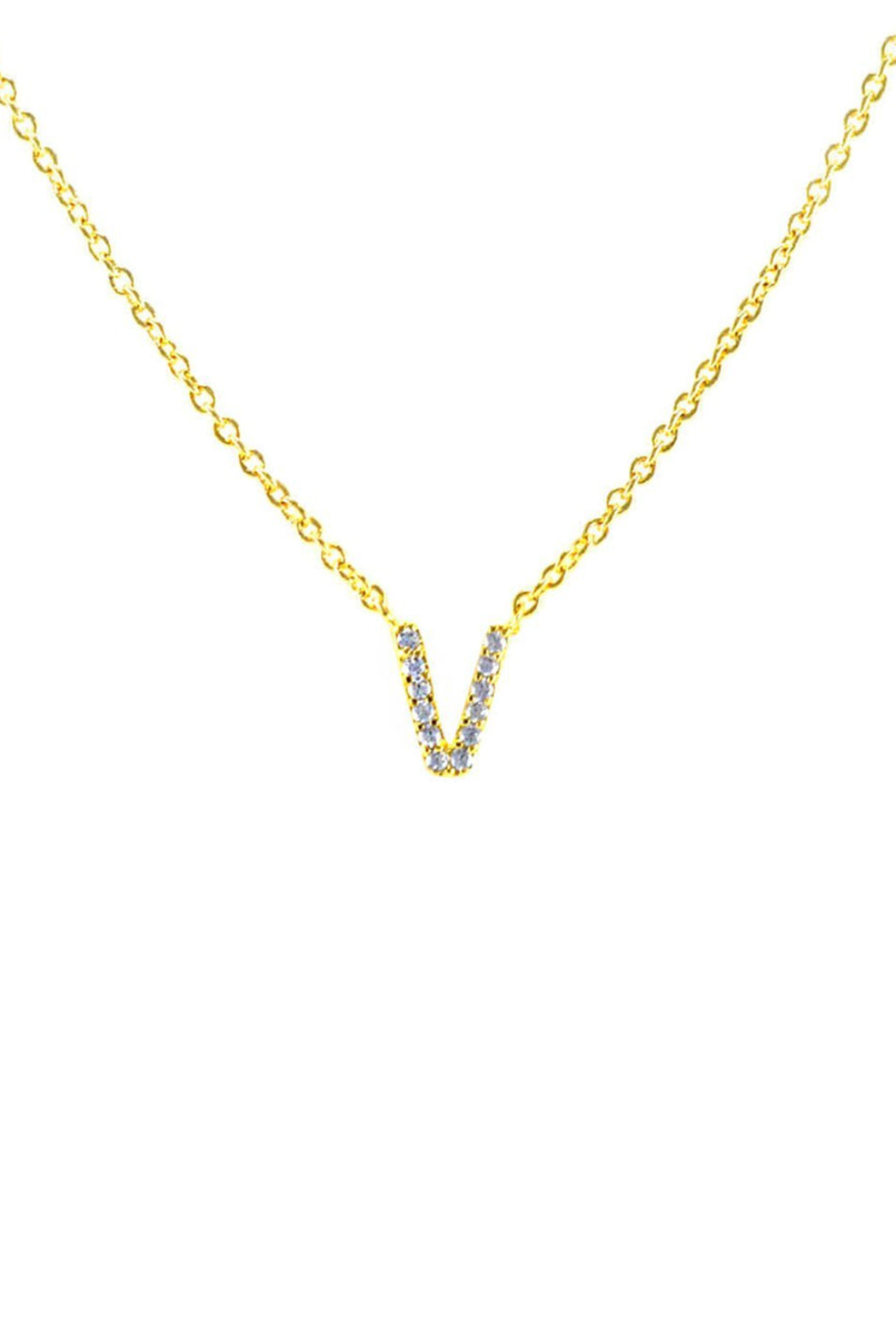 Block CZ Initial Necklace - Embellish Your Life