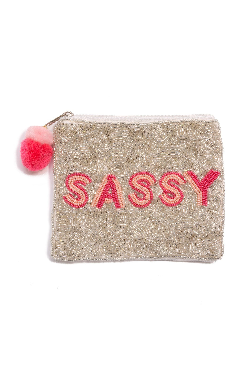 Sassy 2 Tone Beaded Pouch Bag