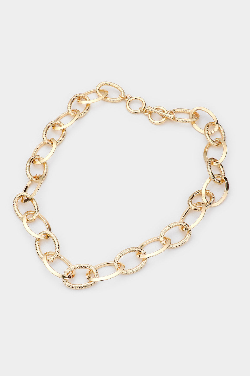 Oval Link Ribbed Necklace