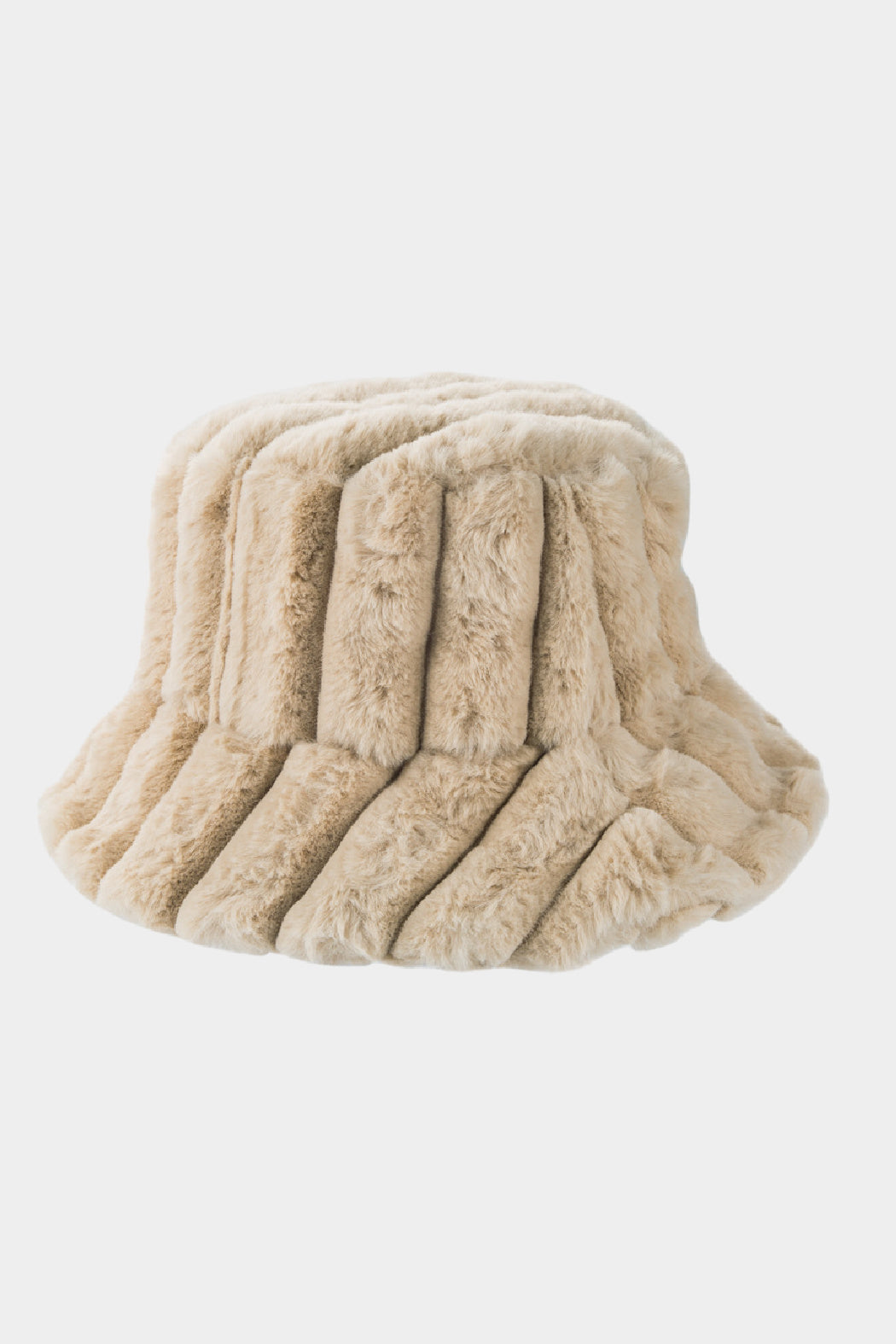Ribbed Faux Fur Bucket Hat
