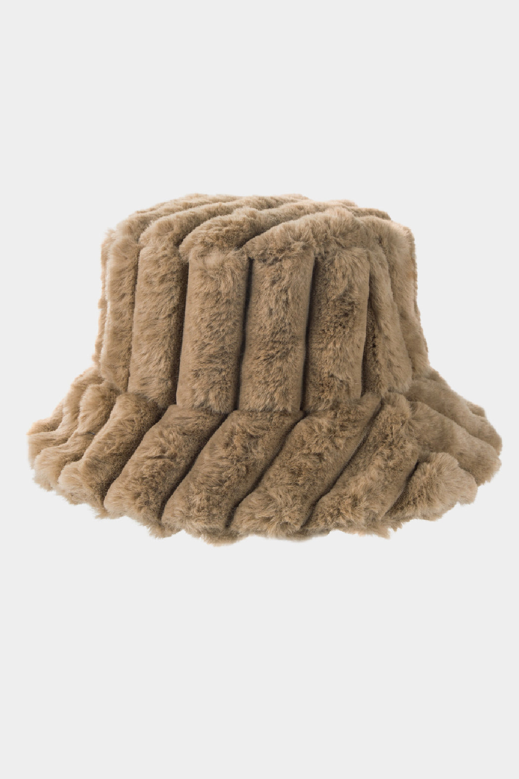Ribbed Faux Fur Bucket Hat