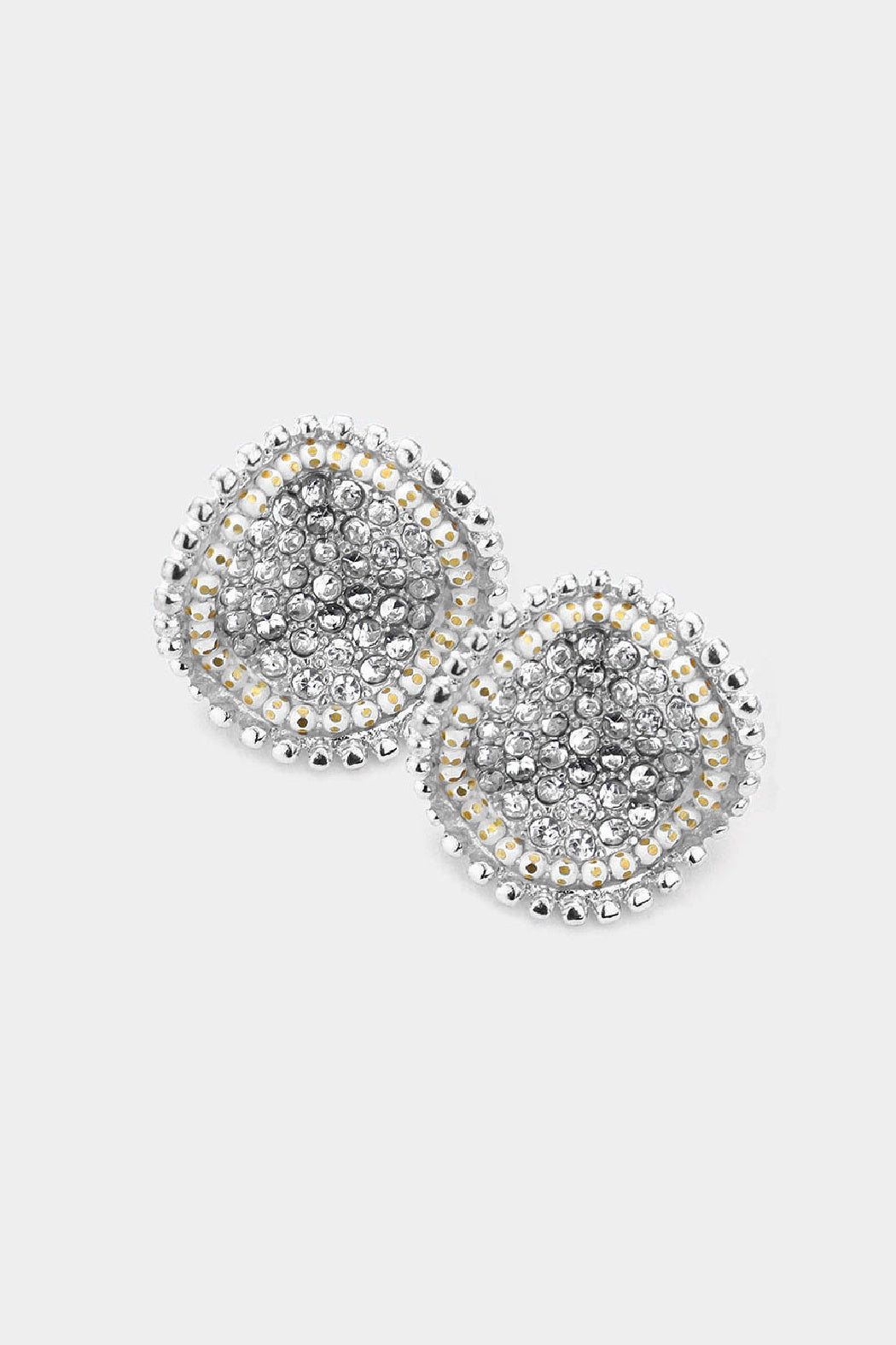 Round Wave Pave Earrings